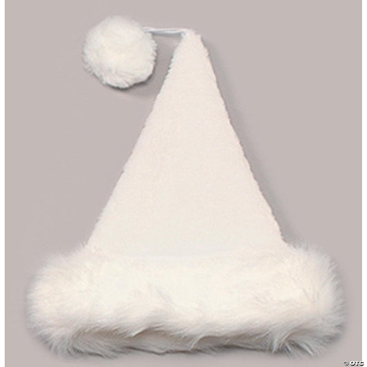 Plush Velvet Santa Hat - White
