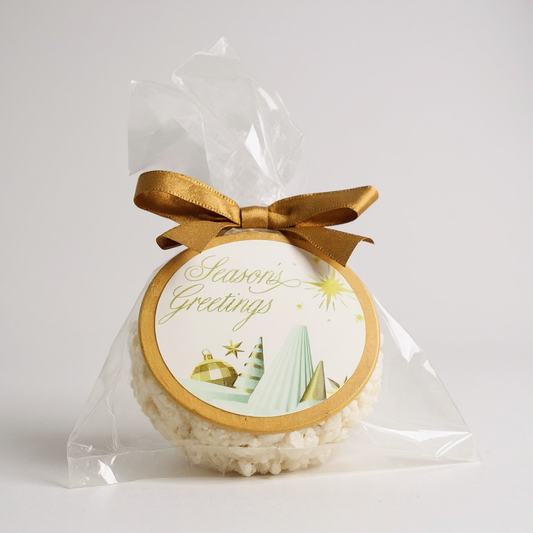 Seasons Greetings Message Rice Crispie Treats