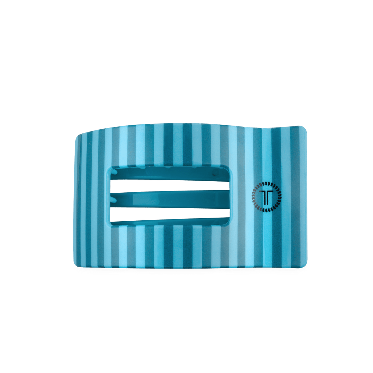 Splash Zone Medium Flat Rectangle Hair Clip | TELETIES 3.75" Nearly Unbreakable Blue Stripe Claw Clip