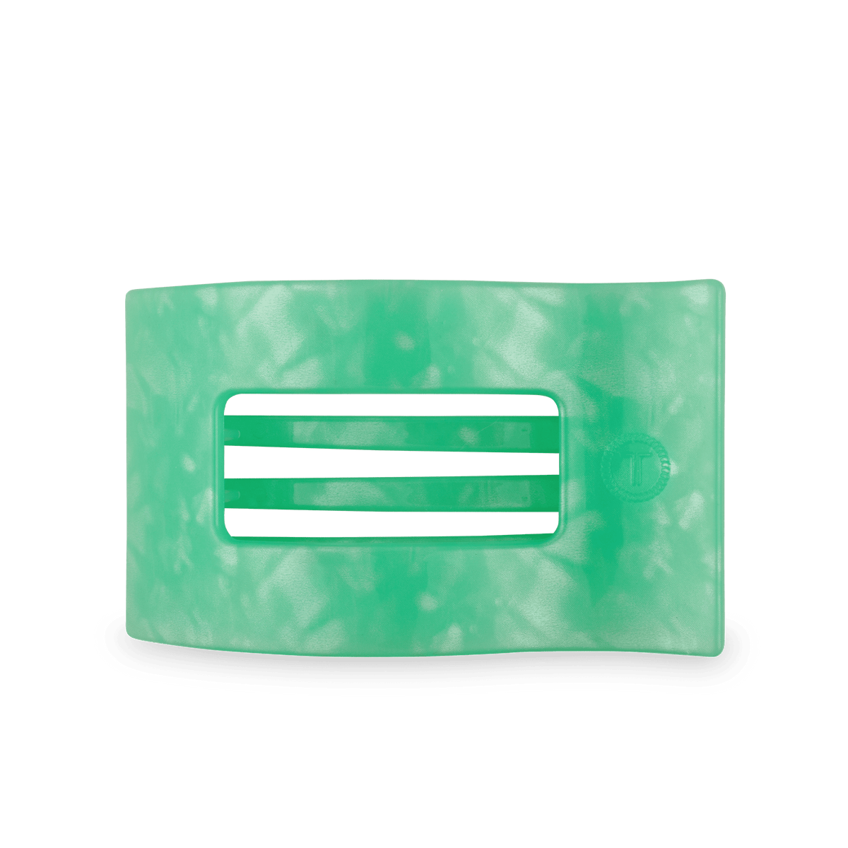 Spring Splash Large Flat Rectangle Hair Clip | TELETIES 4" Nearly Unbreakable Green Claw Clip