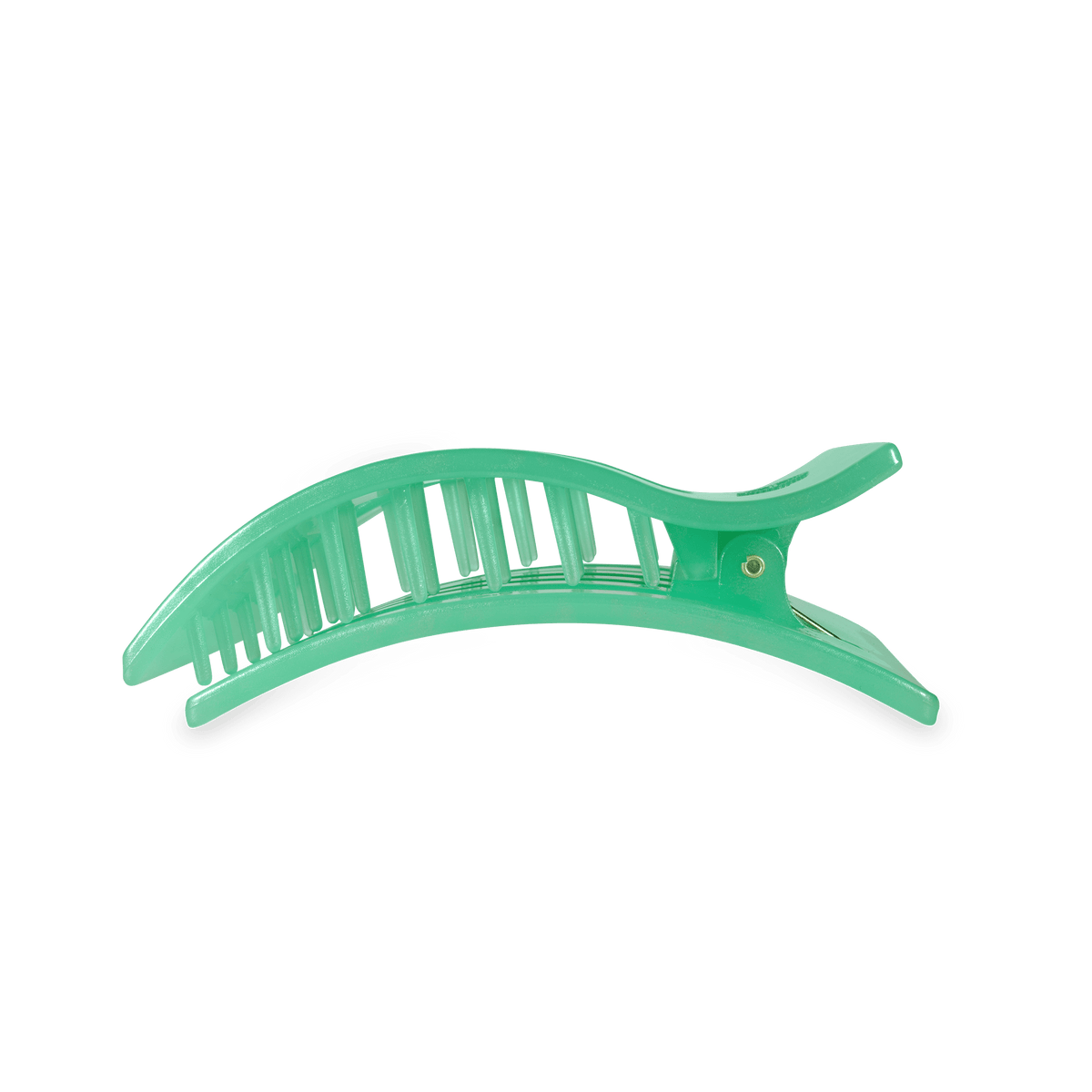 Spring Splash Large Flat Rectangle Hair Clip | TELETIES 4" Nearly Unbreakable Green Claw Clip