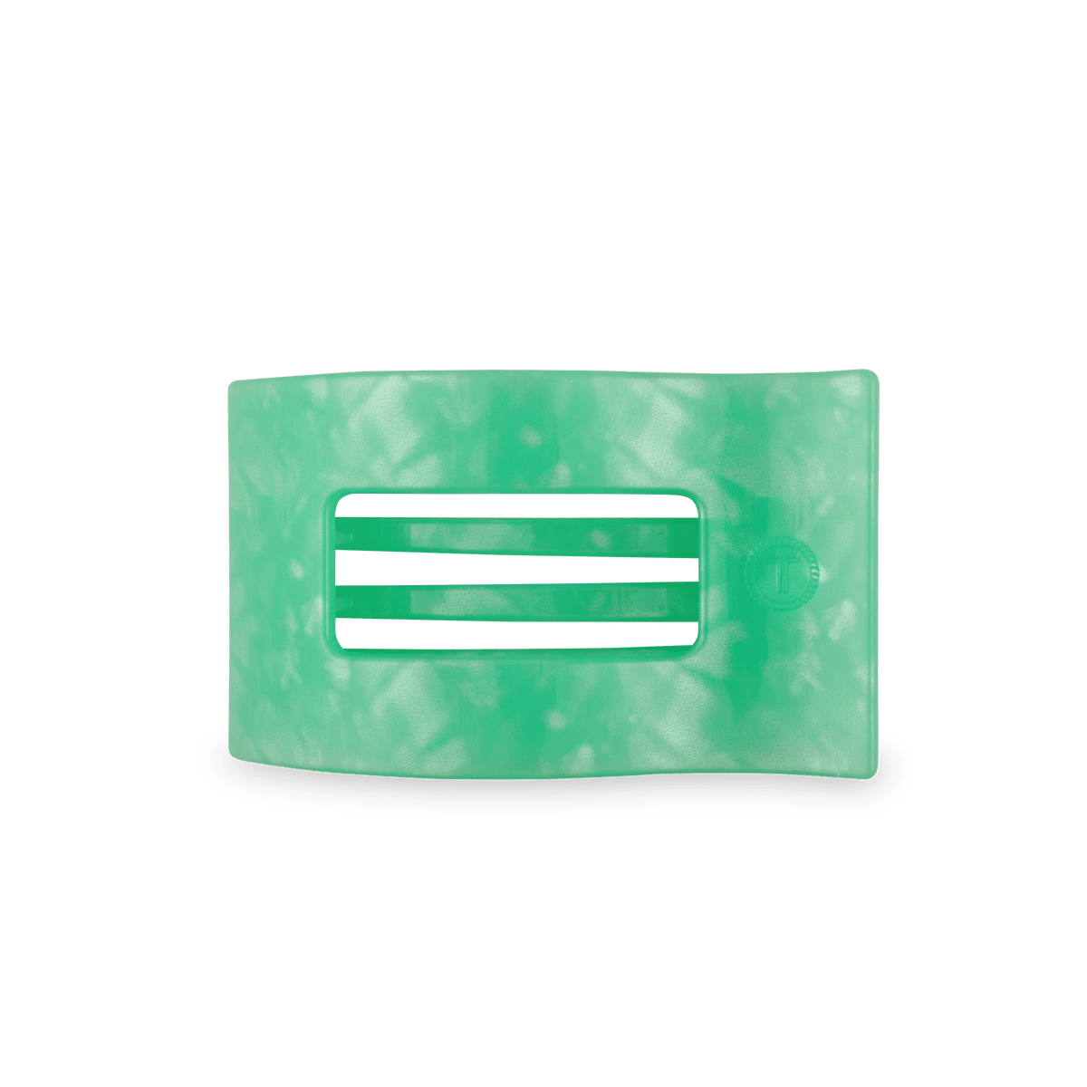 Spring Splash Medium Flat Rectangle Hair Clip | TELETIES 3.75" Nearly Unbreakable Green Claw Clip
