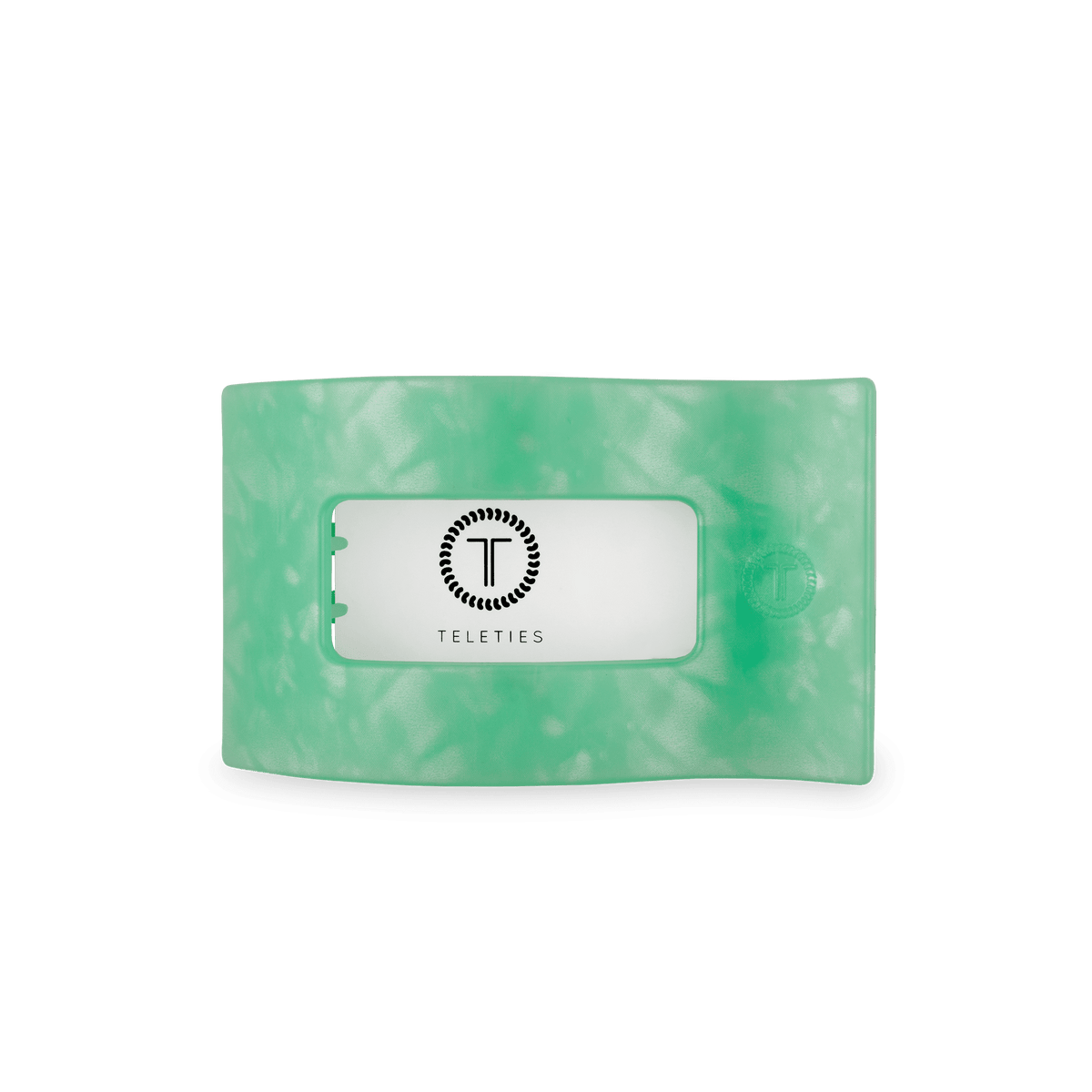 Spring Splash Medium Flat Rectangle Hair Clip | TELETIES 3.75" Nearly Unbreakable Green Claw Clip