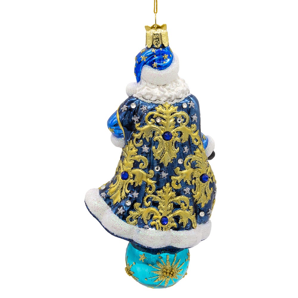 Bellissimo Glass Celestial Santa Ornament