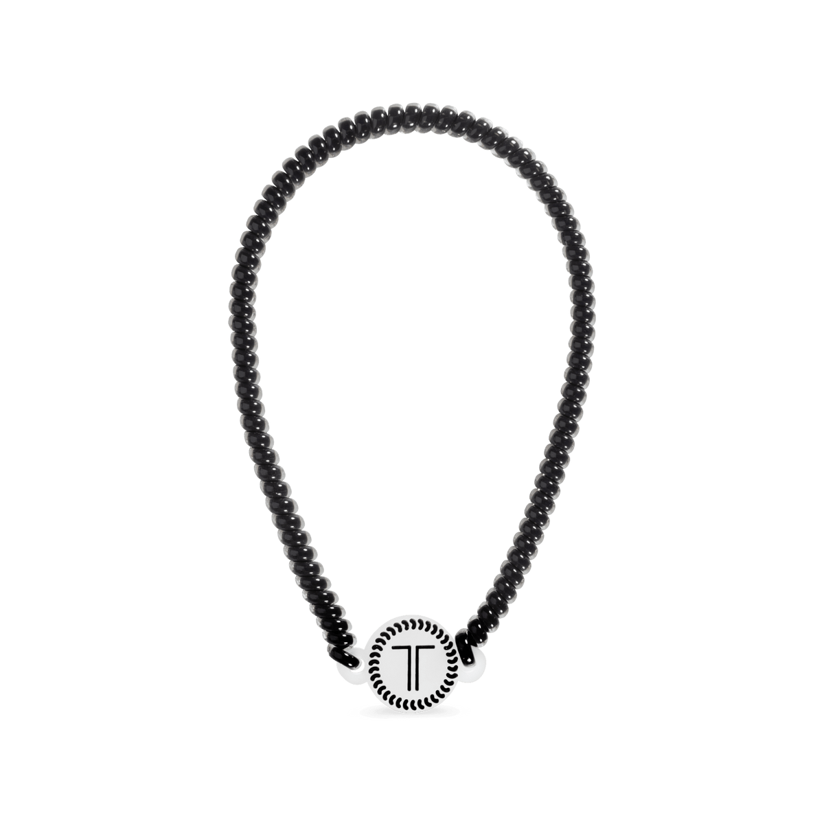 Jet Black Spiral Headband | TELETIES Classic Black No-Slip Coil Headband