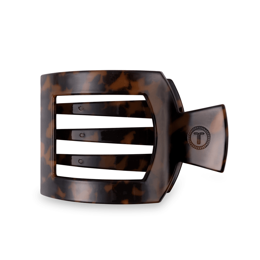 Tortoise Large Flat Square Hair Clip | TELETIES 4.5" Nearly Unbreakable Tortoise Shell Claw Clip