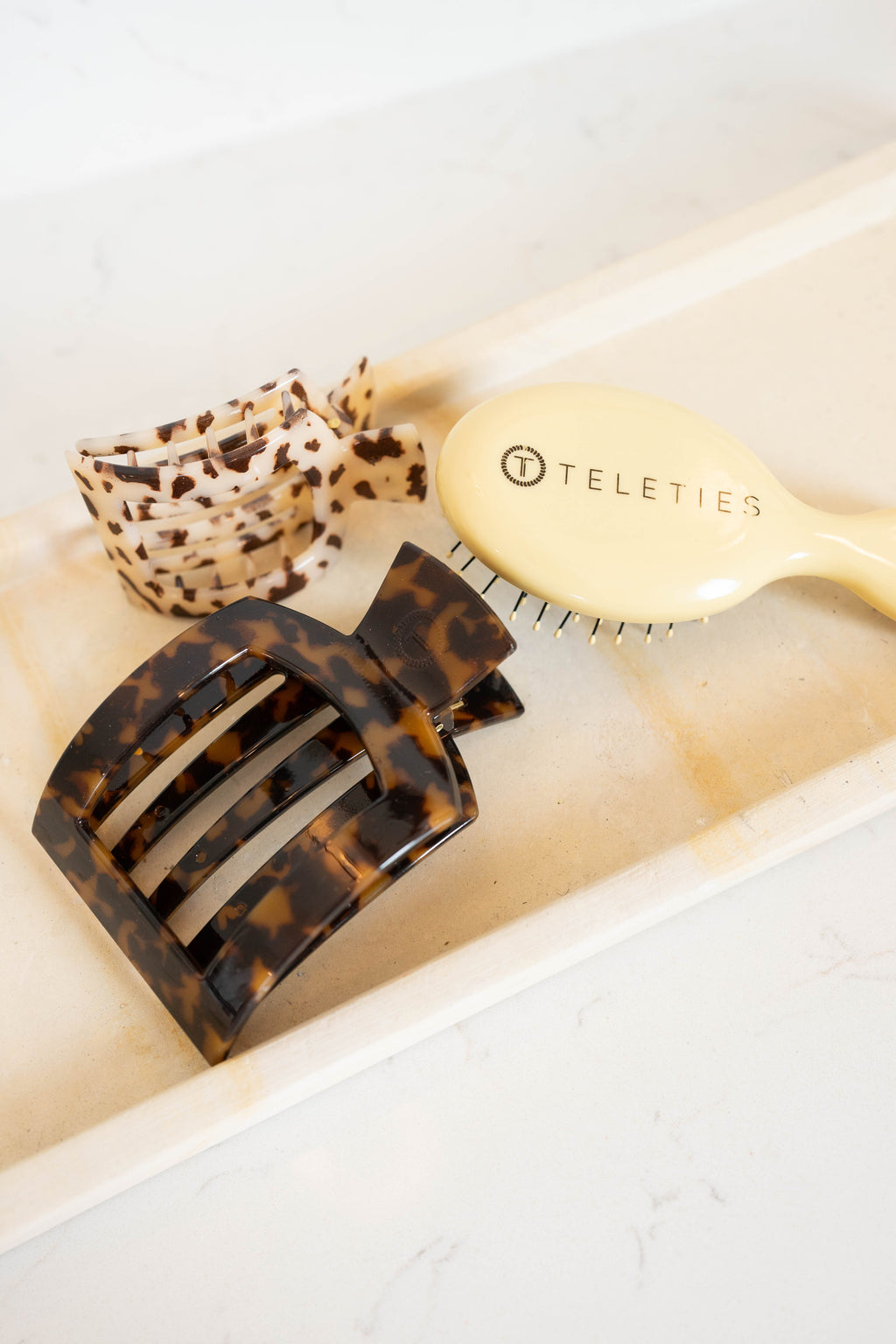 Tortoise Large Flat Square Hair Clip | TELETIES 4.5" Nearly Unbreakable Tortoise Shell Claw Clip