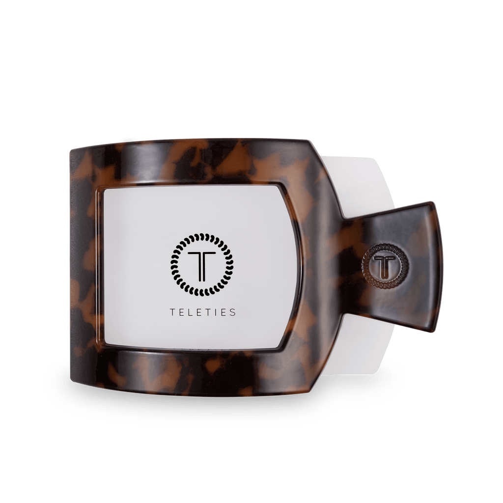 Tortoise Large Flat Square Hair Clip | TELETIES 4.5" Nearly Unbreakable Tortoise Shell Claw Clip