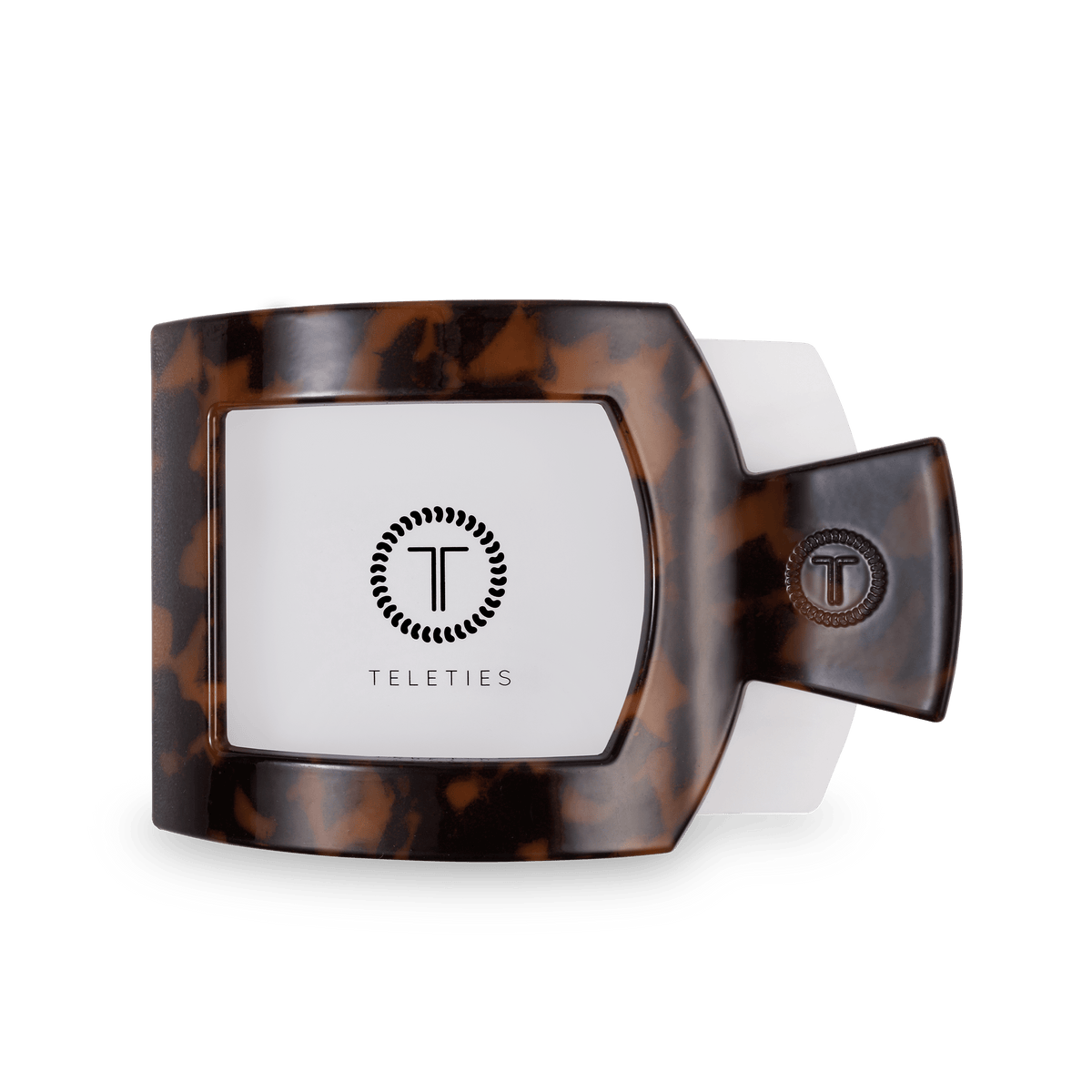 Tortoise Large Flat Square Hair Clip | TELETIES 4.5" Nearly Unbreakable Tortoise Shell Claw Clip