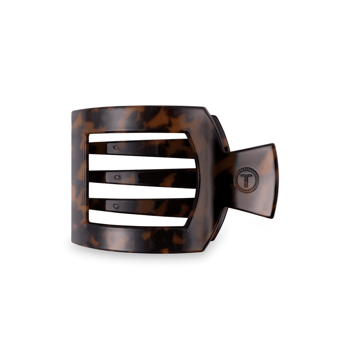 Tortoise Medium Flat Square Hair Clip | TELETIES 3.6" Nearly Unbreakable Tortoise Shell Claw Clip