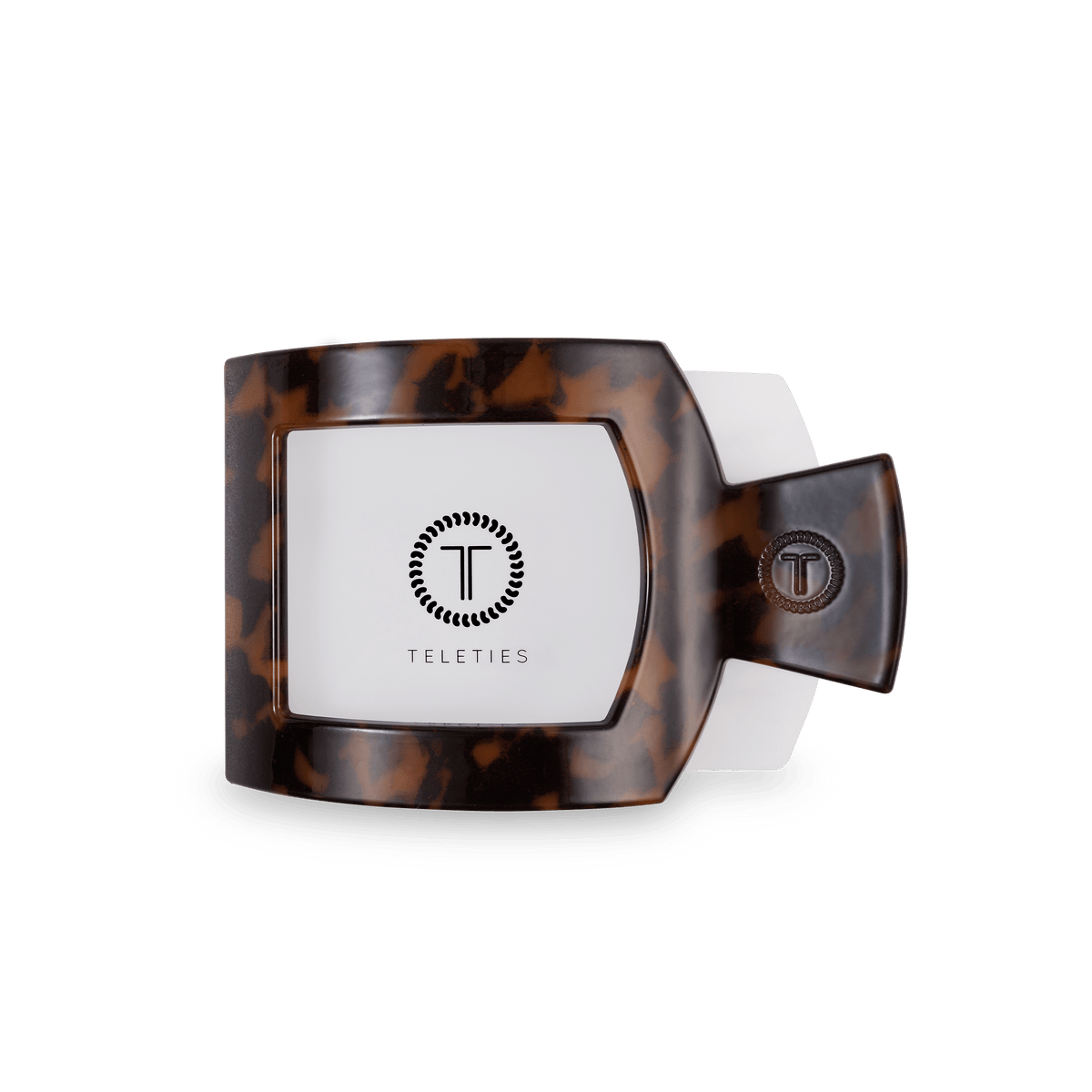 Tortoise Medium Flat Square Hair Clip | TELETIES 3.6" Nearly Unbreakable Tortoise Shell Claw Clip