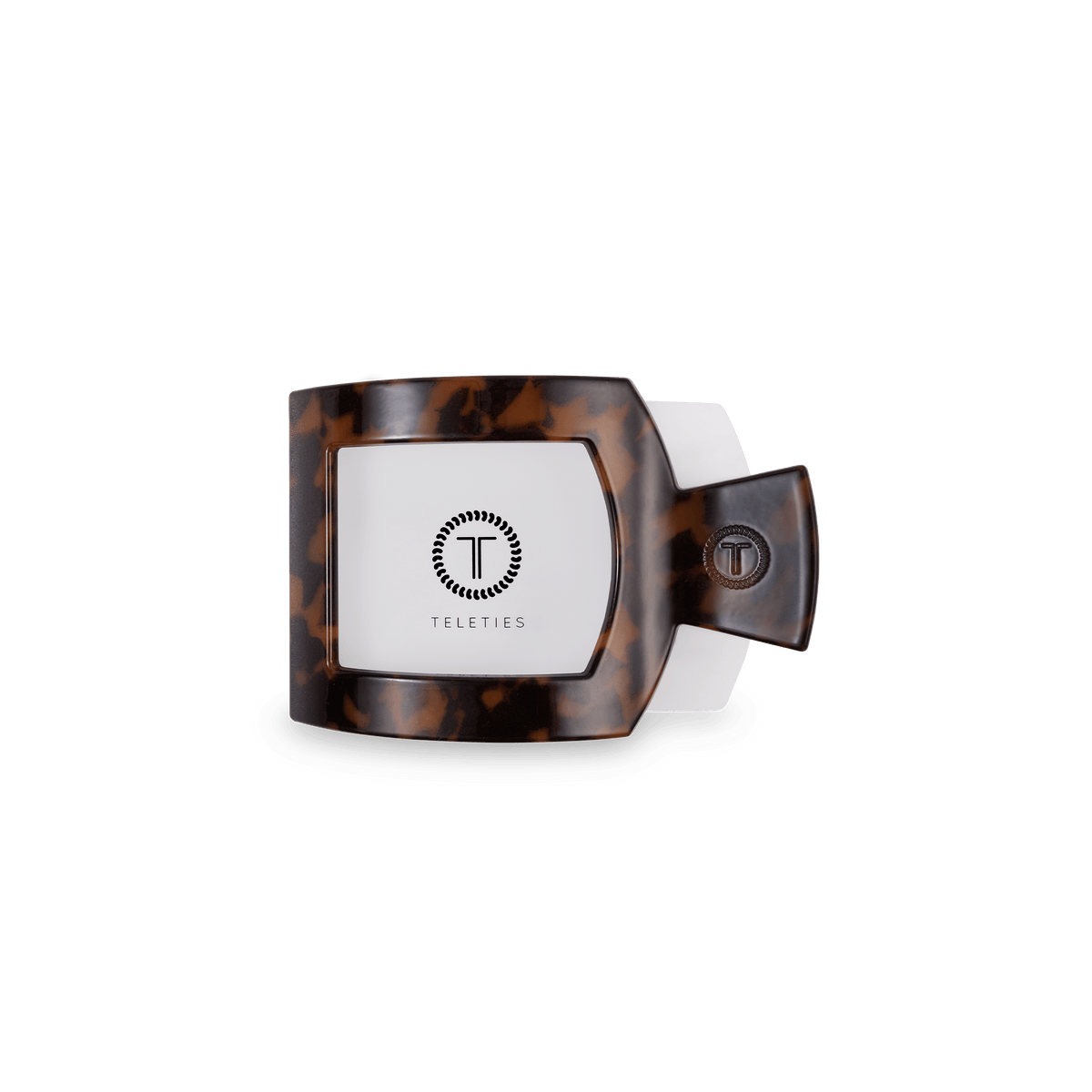 Tortoise Small Flat Square Hair Clip | TELETIES 3.4" Nearly Unbreakable Tortoise Shell Claw Clip
