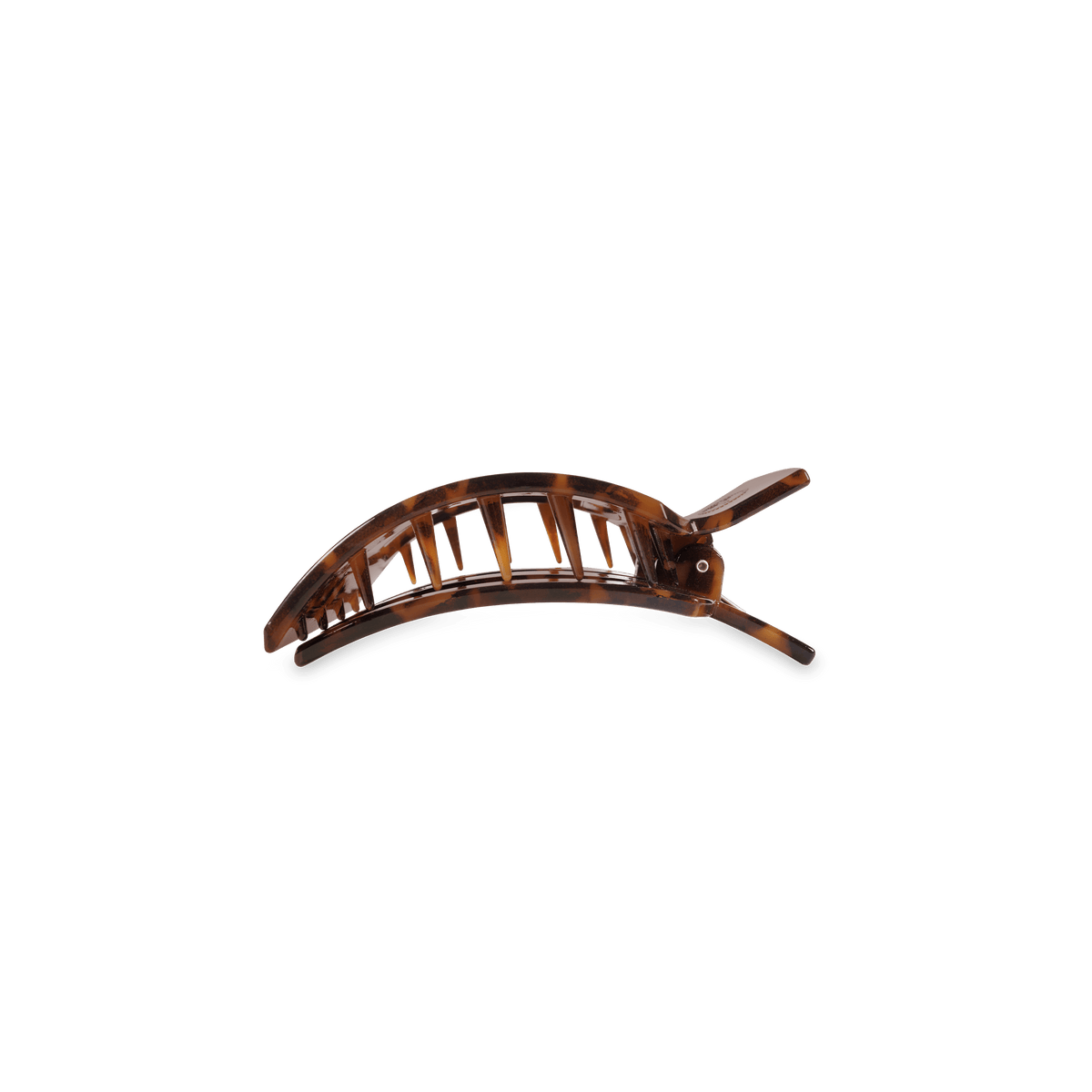 Tortoise Small Flat Square Hair Clip | TELETIES 3.4" Nearly Unbreakable Tortoise Shell Claw Clip