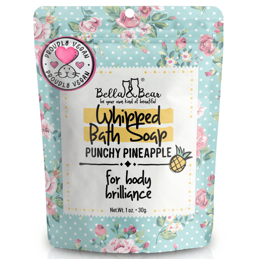 Bella & Bear Travel Size Pineapple Whipped Bath Soap Body Wash Mini 1oz