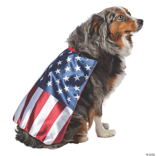 USA Flag Cape Dog Costume - Large