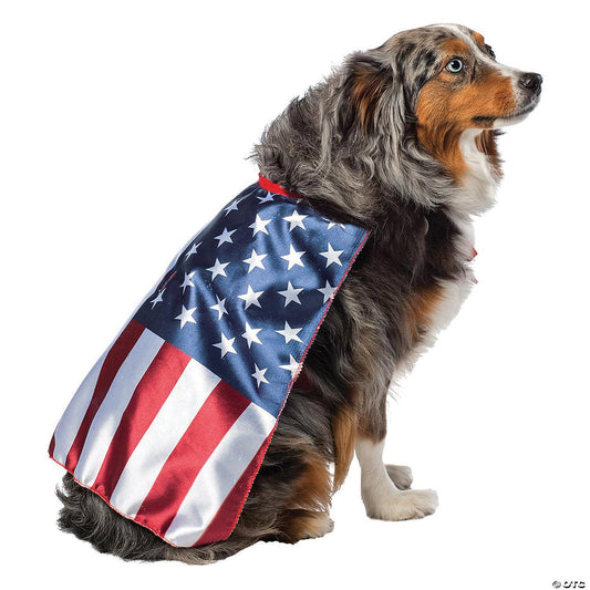 USA Flag Cape Dog Costume - Medium