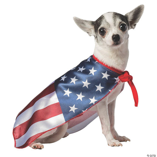 USA Flag Cape Dog Costume - Small
