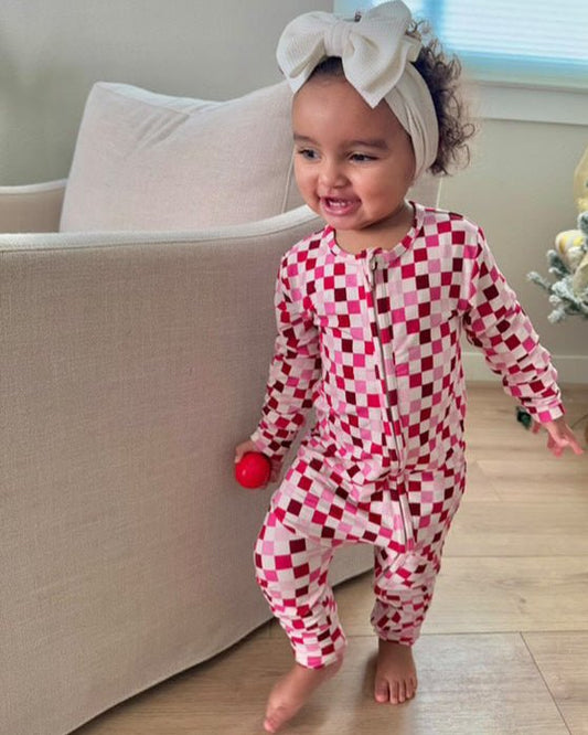 Checkered Bamboo Romper