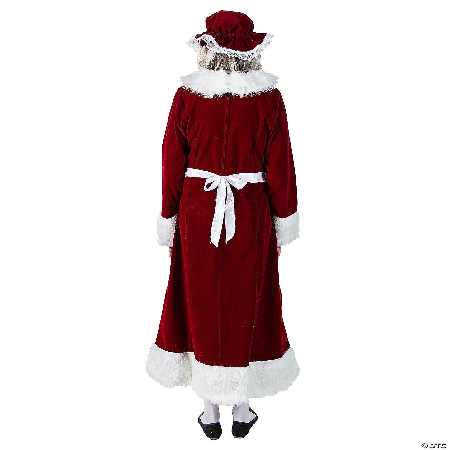 Women's Burgundy Velvet Mrs. Claus Dress Costume - Large