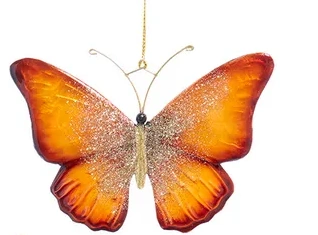Capiz Butterfly Ornament - Orange